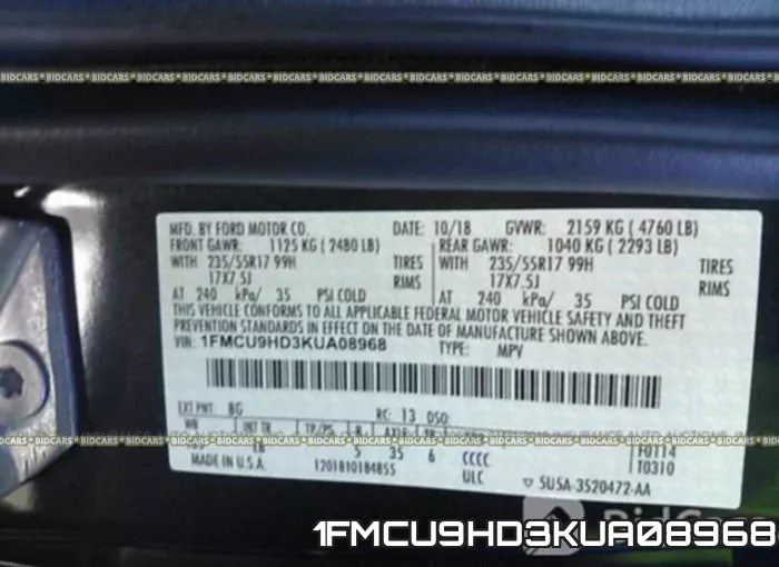 1FMCU9HD3KUA08968 фото 10