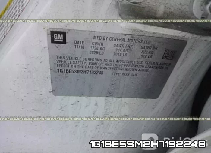 1G1BE5SM2H7192248 фото 10
