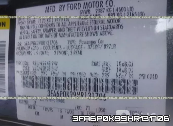 3FA6P0K99HR131706 фото 10