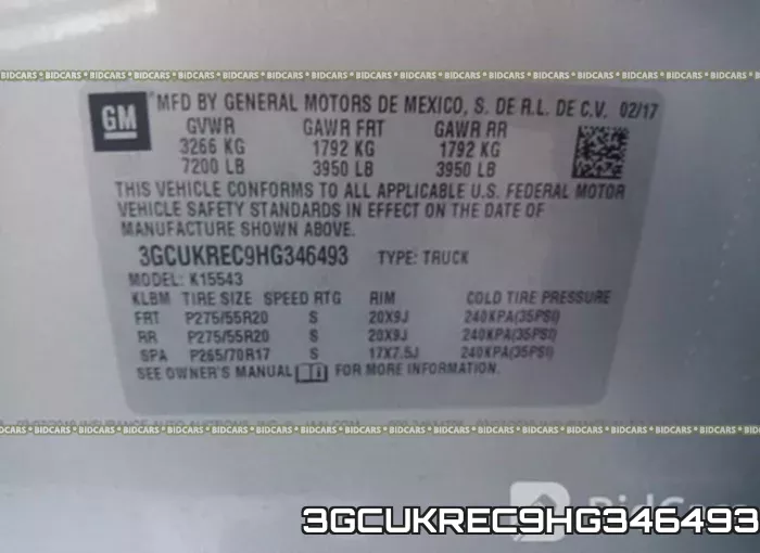 3GCUKREC9HG346493 фото 10