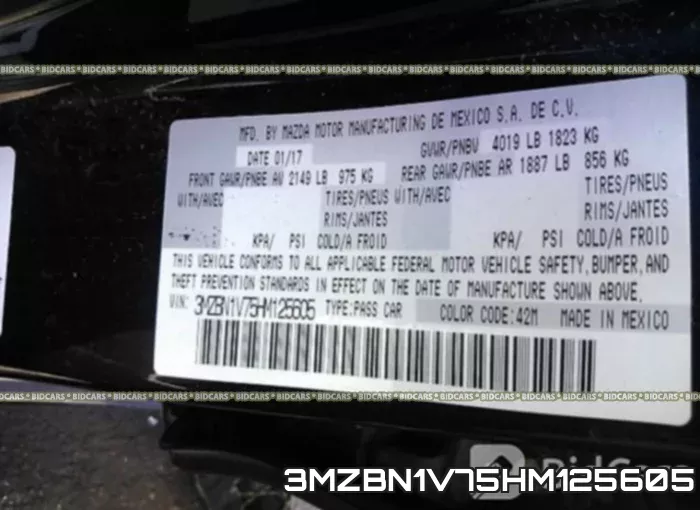 3MZBN1V75HM125605 фото 10