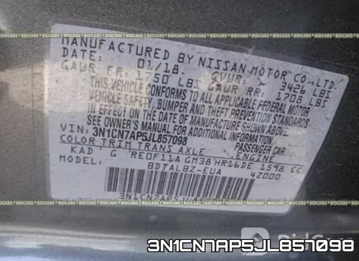 3N1CN7AP5JL857098 фото 10