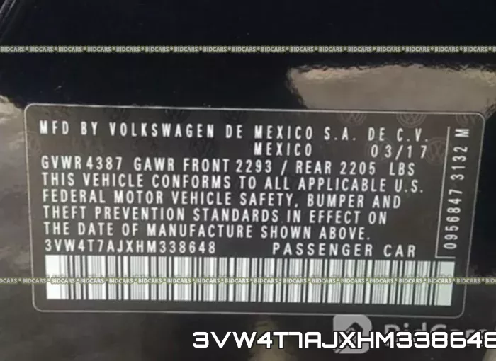 3VW4T7AJXHM338648 фото 10