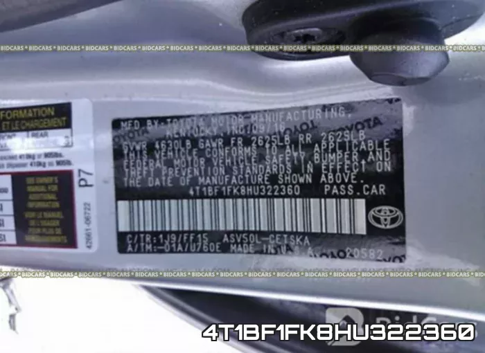 4T1BF1FK8HU322360 фото 10