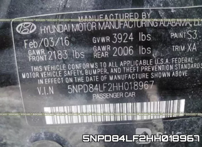 5NPD84LF2HH018967 фото 10