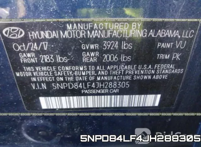 5NPD84LF4JH288305 фото 10
