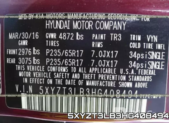 5XYZT3LB3HG408494 фото 10