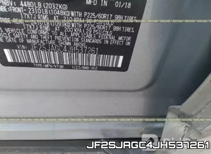 JF2SJAGC4JH537261 фото 10