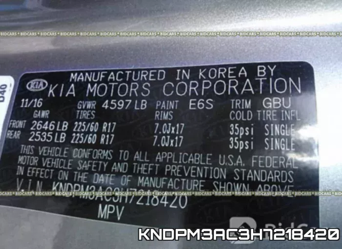 KNDPM3AC3H7218420 фото 10
