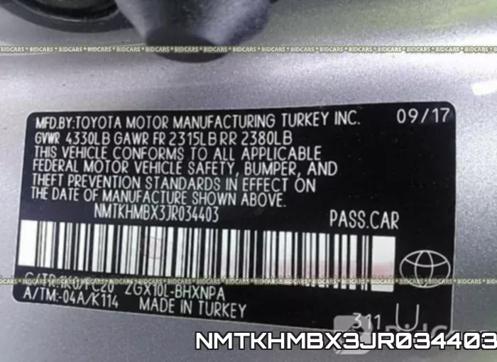 NMTKHMBX3JR034403 фото 10