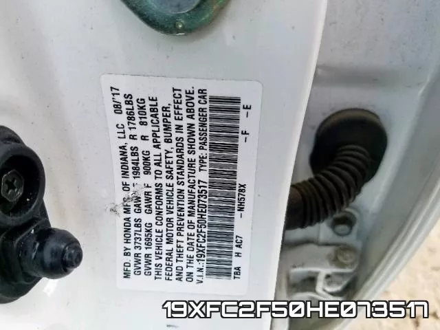 19XFC2F50HE073517 фото 2