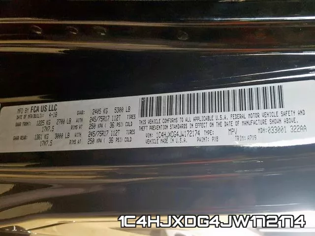 1C4HJXDG4JW172174 фото 2