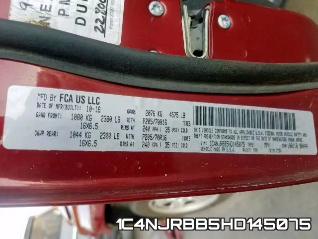 1C4NJRBB5HD145075 фото 2