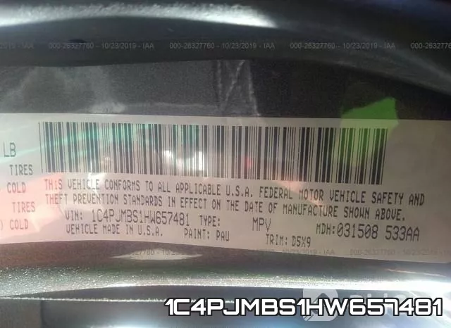 1C4PJMBS1HW657481 фото 10