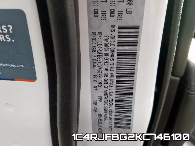 1C4RJFBG2KC746100 фото 2