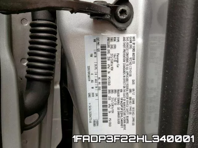 1FADP3F22HL340001 фото 2