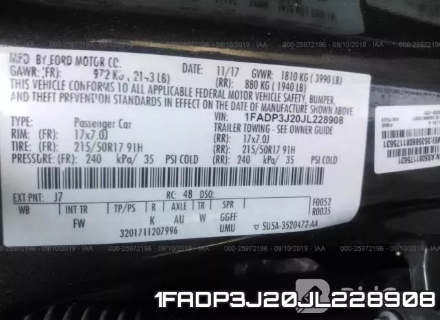 1FADP3J20JL228908 фото 10