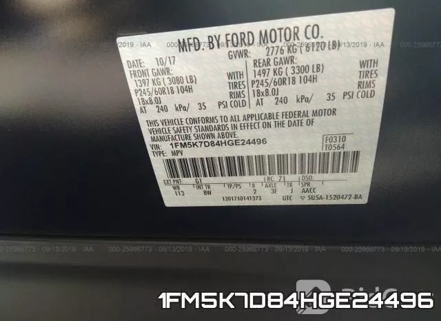 1FM5K7D84HGE24496 фото 10