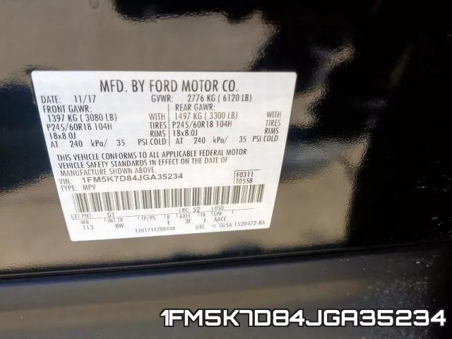 1FM5K7D84JGA35234 фото 2