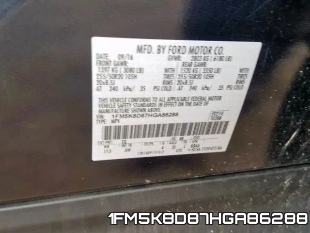 1FM5K8D87HGA86288 фото 2