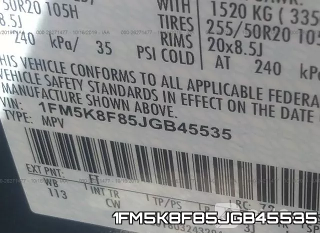 1FM5K8F85JGB45535 фото 10