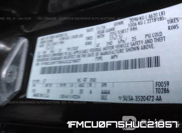 1FMCU0F75HUC21857 фото 10