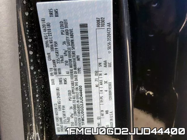 1FMCU0GD2JUD44400 фото 2