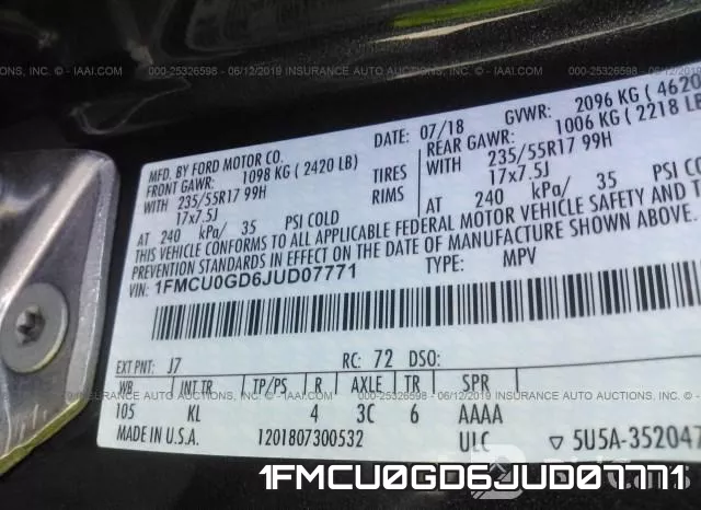 1FMCU0GD6JUD07771 фото 10