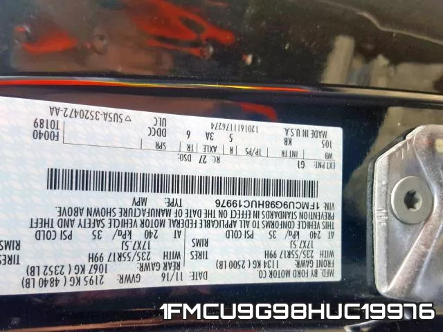 1FMCU9G98HUC19976 фото 2