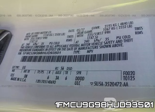 1FMCU9G98HUD93501 фото 10