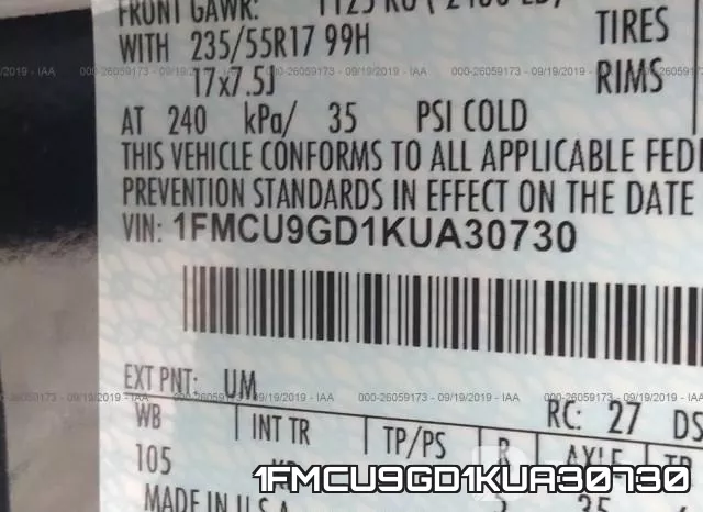1FMCU9GD1KUA30730 фото 10