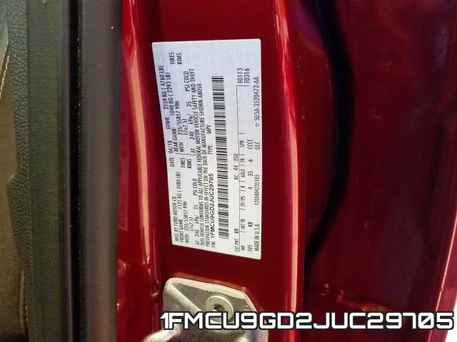 1FMCU9GD2JUC29705 фото 2