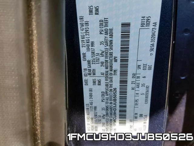 1FMCU9HD3JUB50526 фото 2