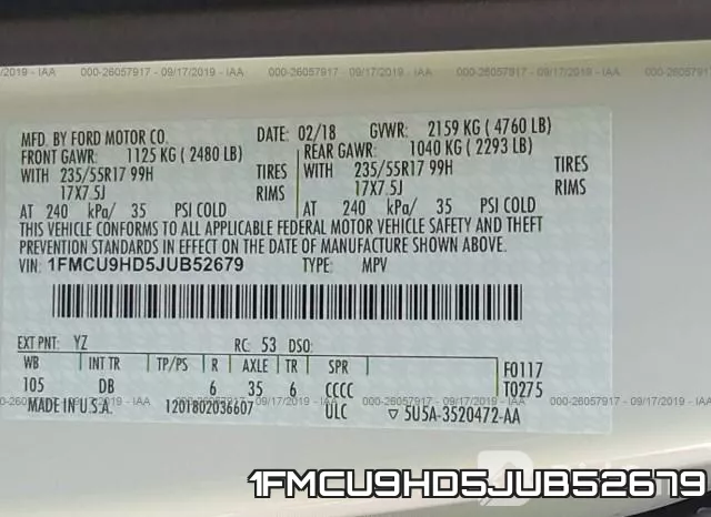 1FMCU9HD5JUB52679 фото 10