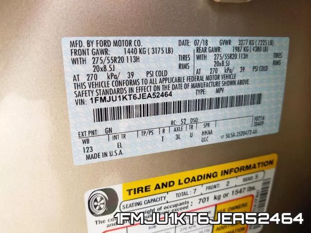 1FMJU1KT6JEA52464 фото 2