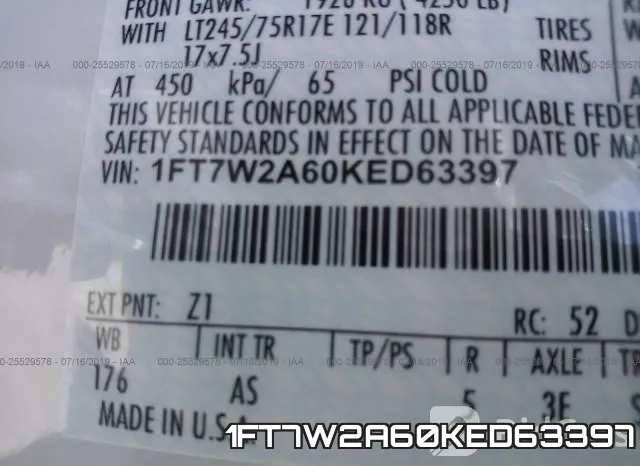 1FT7W2A60KED63397 фото 10