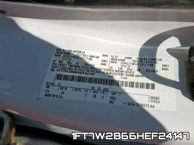 1FT7W2B66HEF24147 фото 2