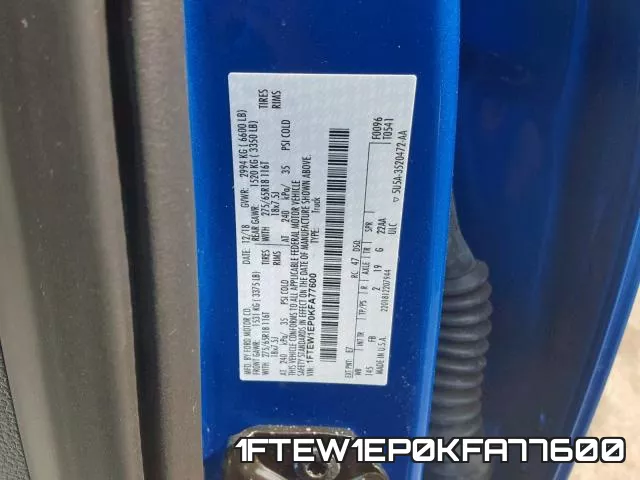 1FTEW1EP0KFA77600 фото 2
