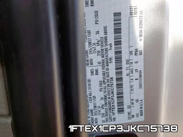 1FTEX1CP3JKC75738 фото 2