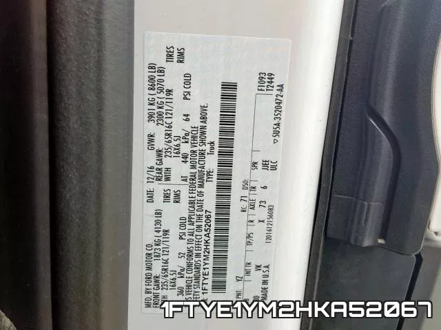 1FTYE1YM2HKA52067 фото 2