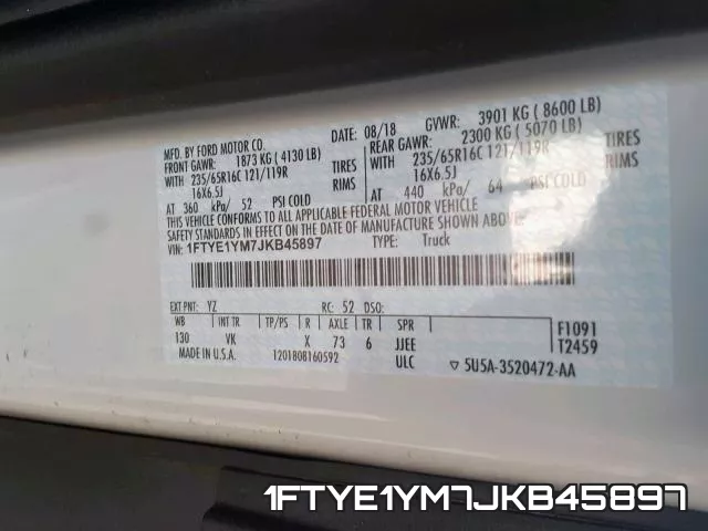 1FTYE1YM7JKB45897 фото 2
