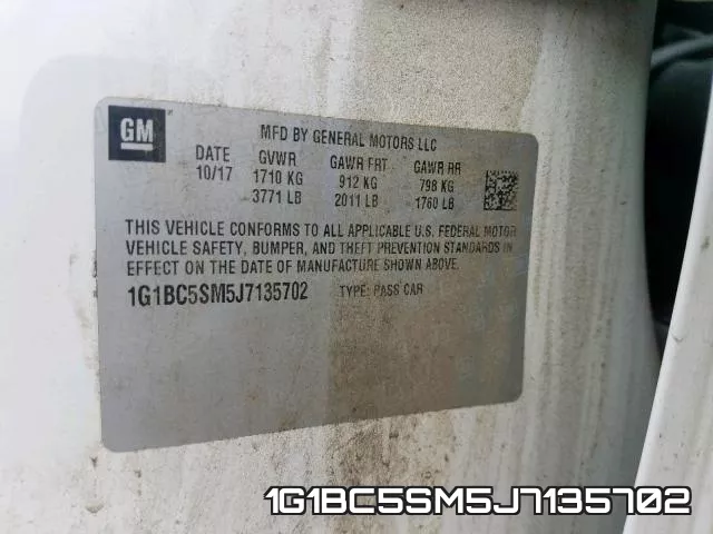 1G1BC5SM5J7135702 фото 2