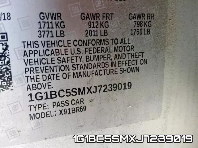 1G1BC5SMXJ7239019 фото 2