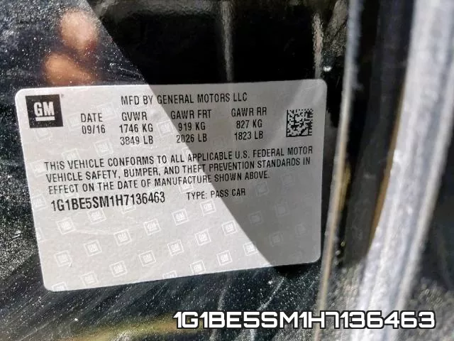 1G1BE5SM1H7136463 фото 2
