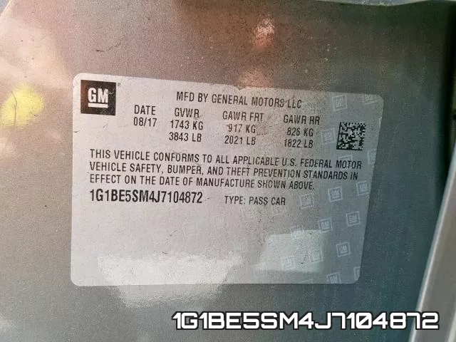 1G1BE5SM4J7104872 фото 2