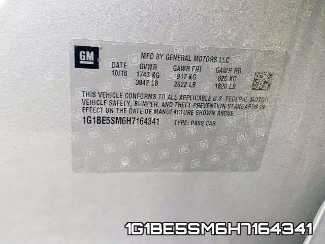 1G1BE5SM6H7164341 фото 2