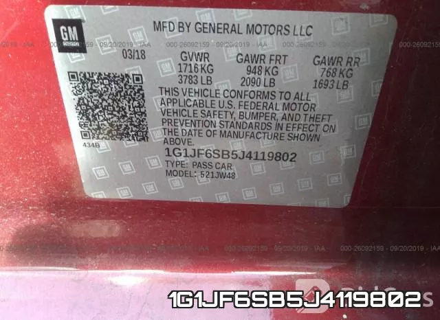 1G1JF6SB5J4119802 фото 9
