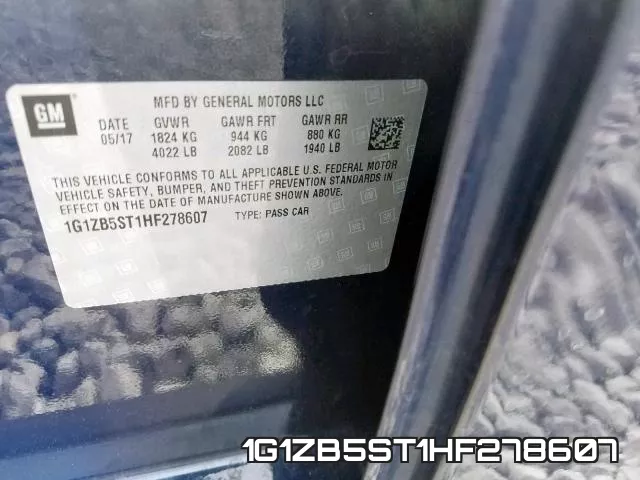 1G1ZB5ST1HF278607 фото 2