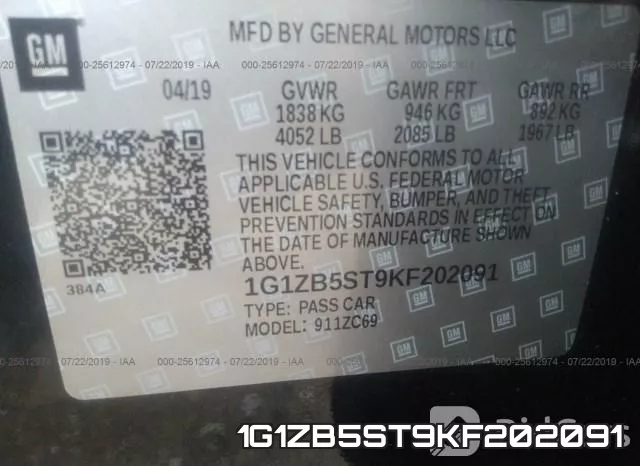 1G1ZB5ST9KF202091 фото 10