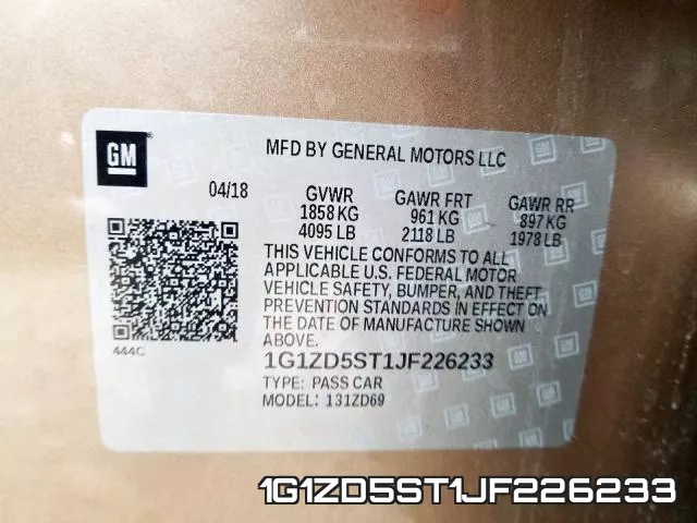1G1ZD5ST1JF226233 фото 2